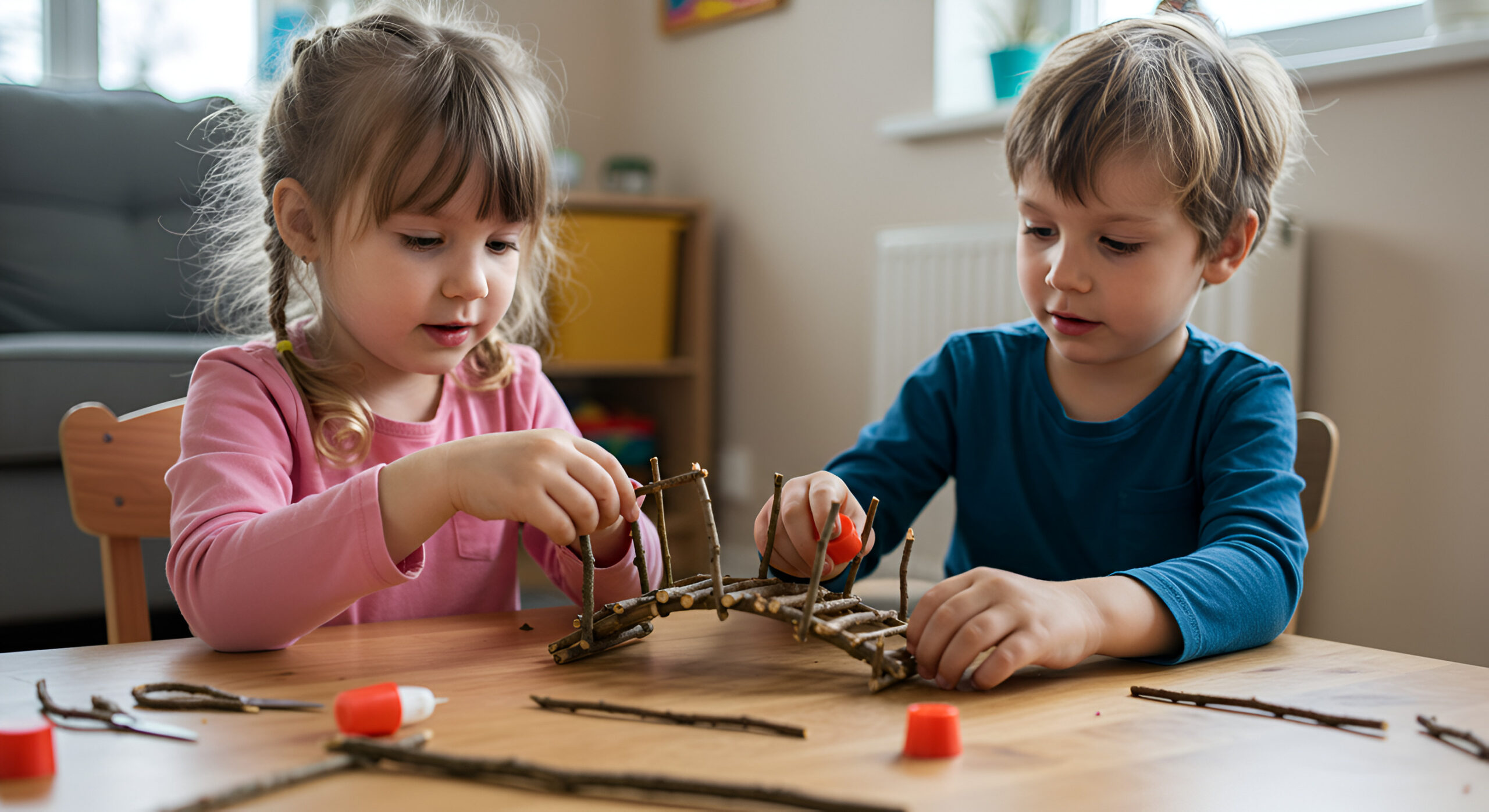 Family Mediation Services Family Mediation Services - Two children crafting a miniature bridge
